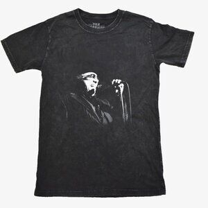 Van Morrison Black Mineral Wash Adult Shirt New Small